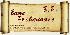 Bane Pribanović vizit kartica